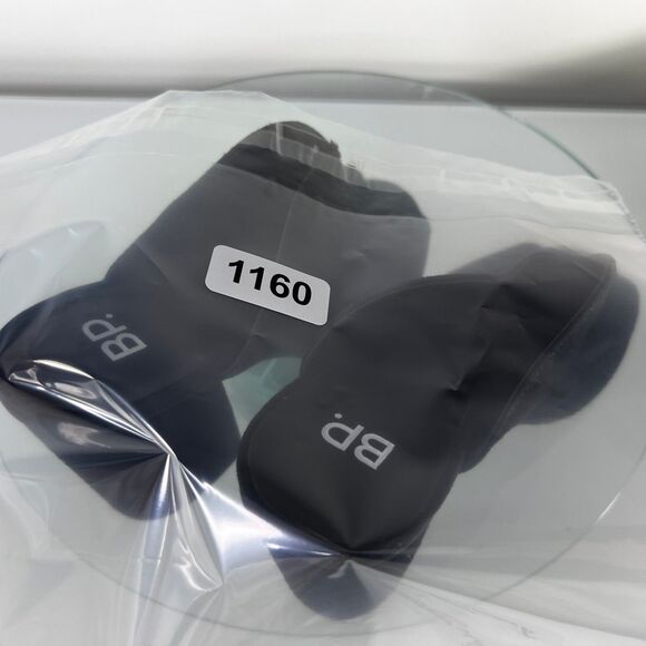 Nordstrom BP Black Suede Leather Mules Size 7M Peep Toe Block Heels - Picture 7 of 7